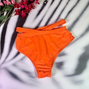 Orange High-Waisted Bikini Bottoms